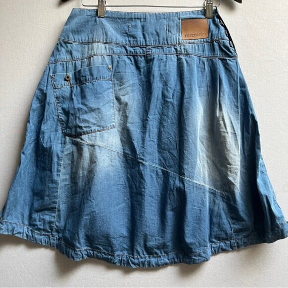 Nitika Blue Denim A Line Skirt Sz 31” - Picture 4 of 8